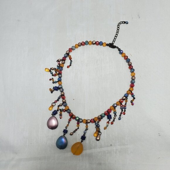 Bijou multi color bohemian beaded necklace - Picture 7 of 7